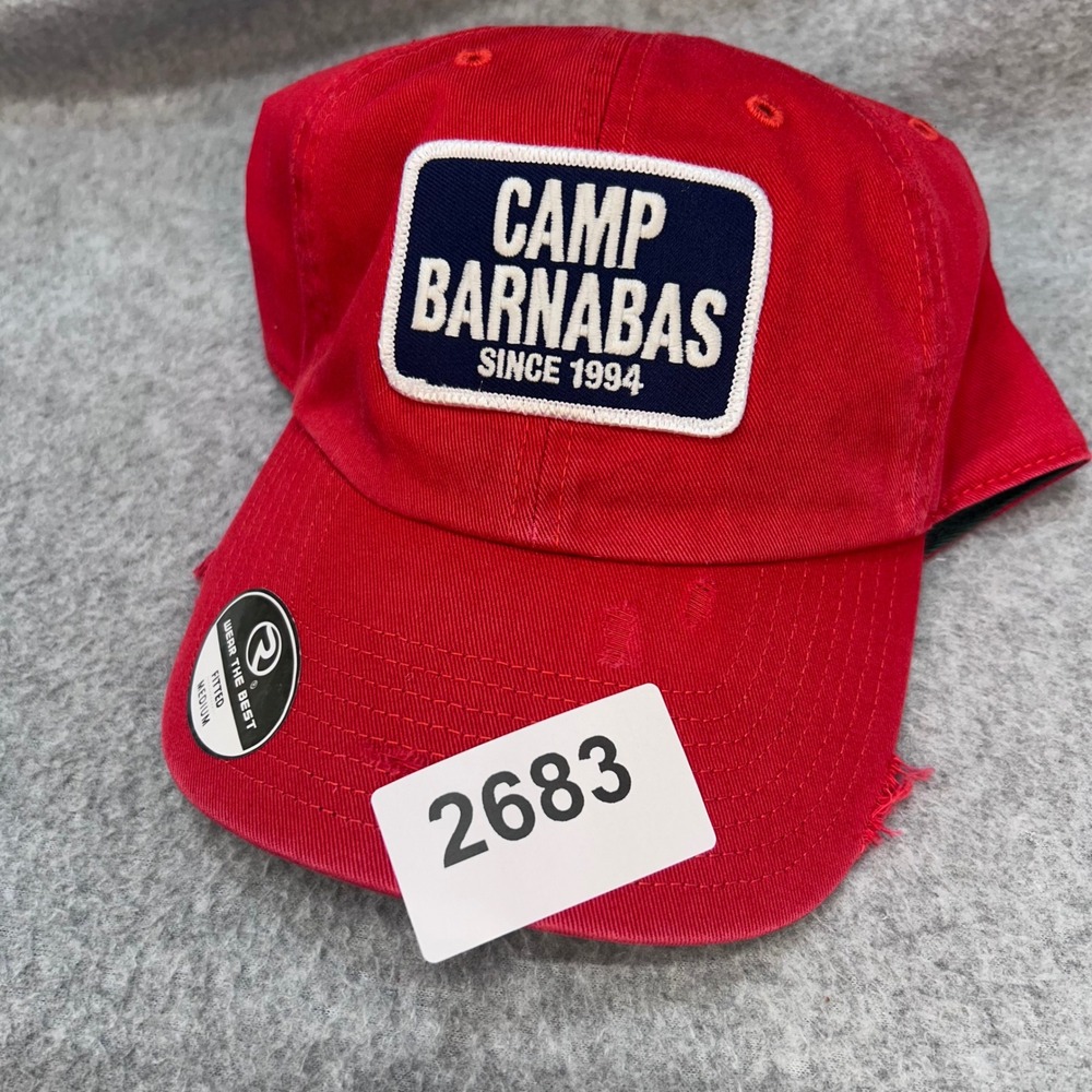 Camp Barnabas Unisex Red Richardson Hat Distressed Fitted Cap Medium - Picture 5 of 5